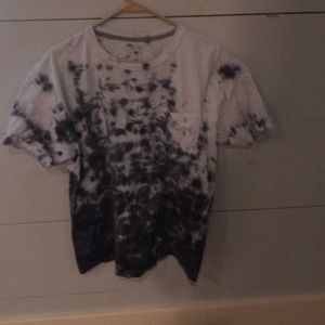 Navy blue fire tie dye shirt